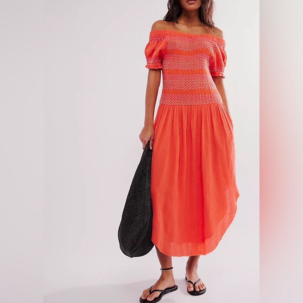 Free People Catch Me Midi Dress🤍